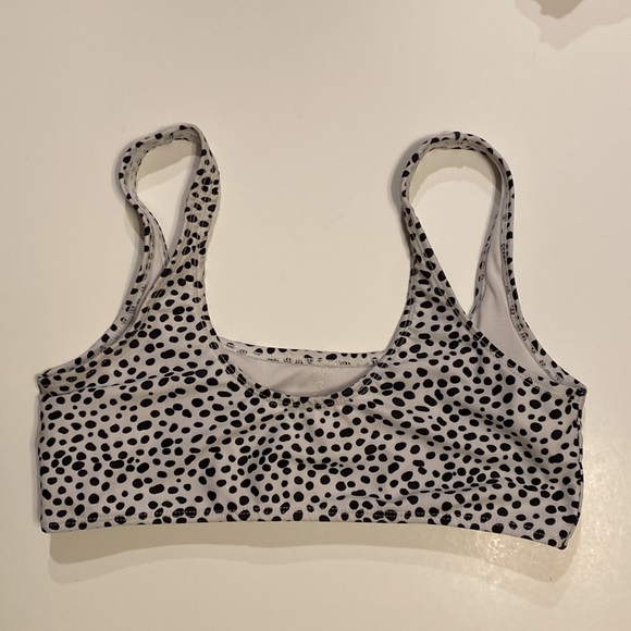 3/$30* Shein Small Bikini Top Off-White Tank Black PolkaDot Dalmatian spot look - Picture 2 of 6